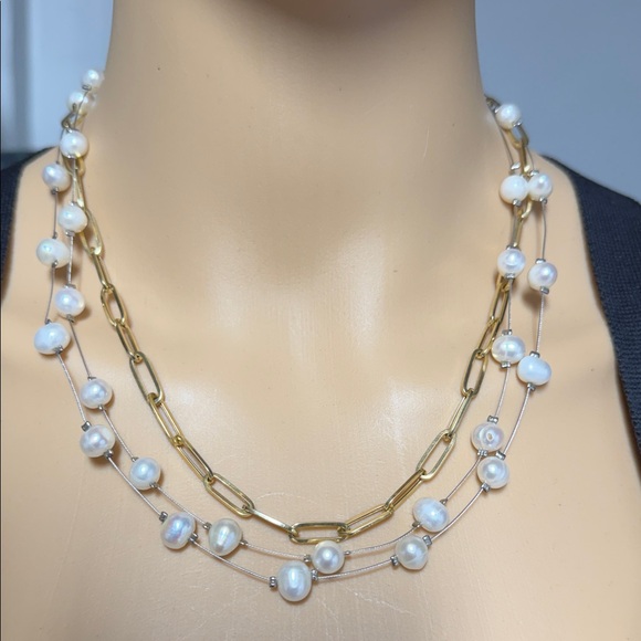 18K Paperclip Chain Necklace and Bracelet Set - Picture 2 of 14